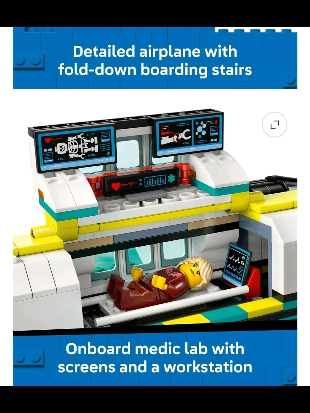 LEGO City Emergency Air Ambulance Airplane Building Toy for Kids - Pretend Play